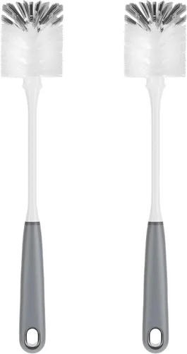 Vista 8 de MR.SIGA Cepillo para botellas de mango largo, cepillo flexible para botellas de agua, cristalería, tazas, negro, paquete de 2 2 pack bottle