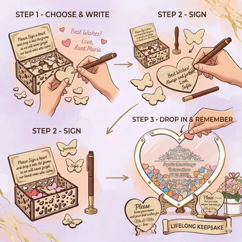 Vista 3 de Libro de Firmas Alternativo para Quinceañera – Caja de Firmas para el Día de los 15 Años – Libro de Invitados Personalizado para Quinceañera