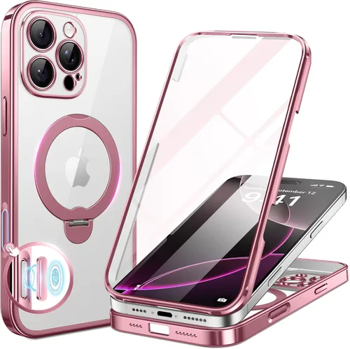 Vista 90 de BERFY Funda para iPhone 12 Pro Max, compatible con MagSafe, protector de pantalla de privacidad integrado y protección de cámara, antiespía