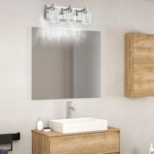 Vista 8 de SineRise - Luz de tocador con 3 modos de color (3000K/4000K/6000K), lámpara de baño LED con protección ocular, lámpara de pared moderna regulable