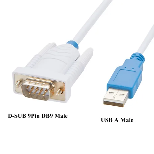 Vista 2 de Cable convertidor USB a RS232R de grado industrial FTDI UT232R-200 con chip FT232R USB A a DB9 macho Serial Cable de soporte Nivel de soporte Full
