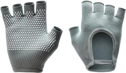 Vista 16 de Guantes de yoga antideslizantes sin dedos, ideales para pilates, barras, yoga de aire y entrenamientos de fitness, tela transpirable con agarre