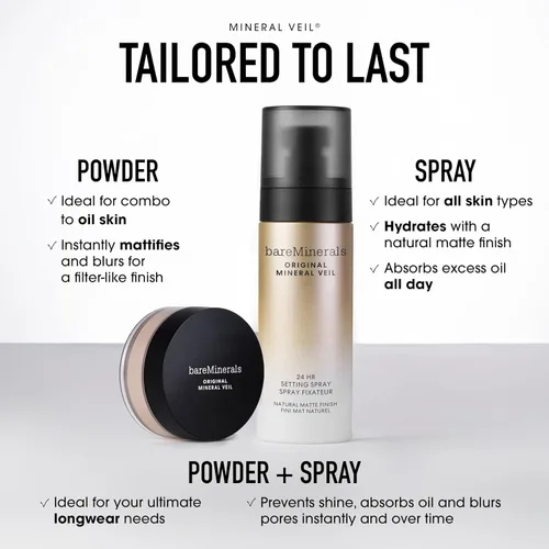 Vista 7 de bareMinerals Original Mineral Veil Spray fijador mate, 3.4 onzas líquidas
