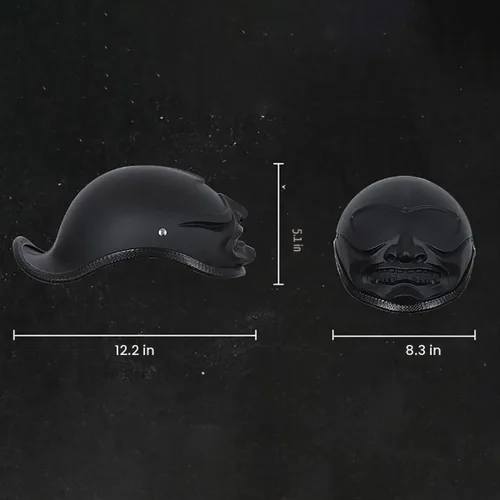 Vista 3 de Half-Shell - Casco de motocicleta, casco de motocicleta con cara abierta, certificación ECE/DOT, medio casco, M (57 ~ 22.8 in)