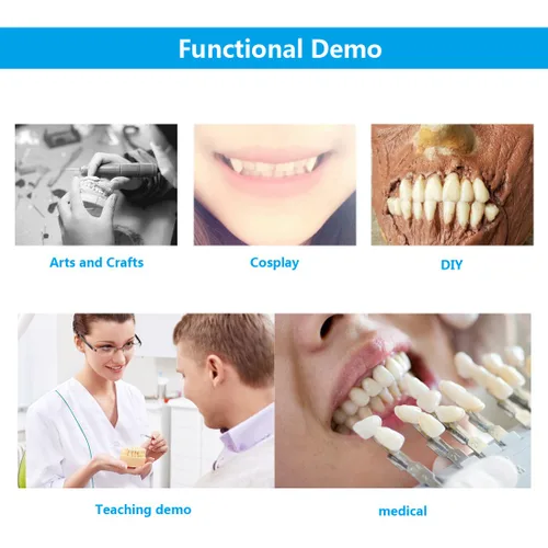 Vista 7 de 168 piezas dentales de resina sintética dental, 6 juegos de dientes falsos 22 A2 sombra superior inferior dental para dientes de terror de Halloween