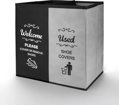 Vista 8 de Opret Caja grande de cubierta de zapatos negra, suministros para agentes inmobiliarios, caja dispensadora de cubierta de zapatos desechable