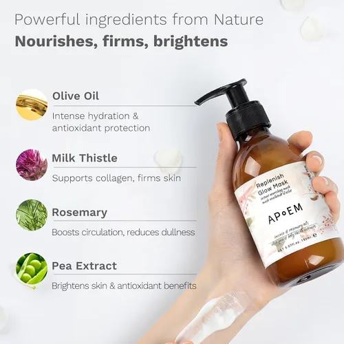 Vista 6 de APoEM Radiance Skincare Set – Cápsulas de aceite antienvejecimiento, exfoliante purificador de árbol de té y máscara hidratante brillante