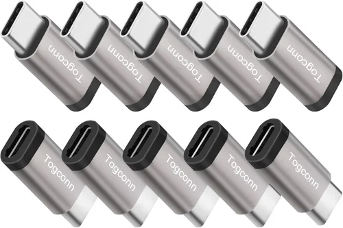 Vista 13 de Adaptador USB C a Micro USB, paquete de 2 unidades, USB tipo C (hembra) a micro USB (macho) Conector de conversión compatible con carga