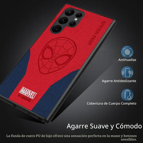 Vista 3 de IRON SPIDER Funda para Galaxy S24 Ultra 5G, con personaje de superhéroe, compatible con Samsung S24 Ultra, color rojo y azul
