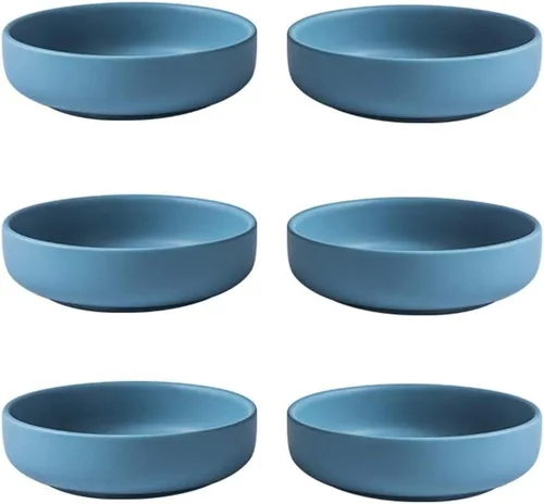 Vista 4 de Colias Wing - Juego de 6 tazones de porcelana de diseño elegante y estilo simple de un solo color, tazones para condimentos, tazones para salsa