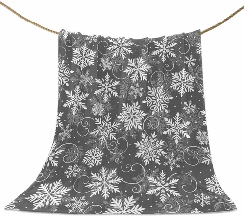 Vista 64 de Mantas de Tiro de Muñeco de Nieve de Navidad, Manta de Vellón Suave de Vacaciones de Invierno Decorativa para Hogar Sofá Sillón Silla Sala de Estar