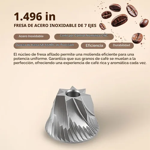 Vista 4 de Molinillo de café manual, molino de café portátil de mano - Capacidad