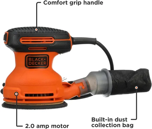 Vista 3 de Black & Decker BDERO100 Lijadora orbital de 5 pulgadas