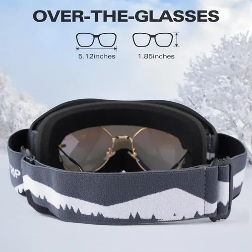 Vista 4 de Supertrip Gafas de esquí para hombres y mujeres, antivaho para nieve, protección UV, gafas de snowboard para adultos y jóvenes