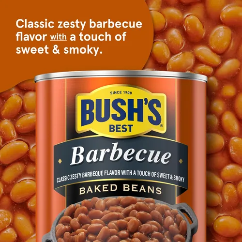 Vista 4 de BUSH'S BEST Frijoles horneados enlatados de 16 onzas, fuente de proteína y fibra a base de plantas, bajos en grasa, sin gluten, (paquete de 12)