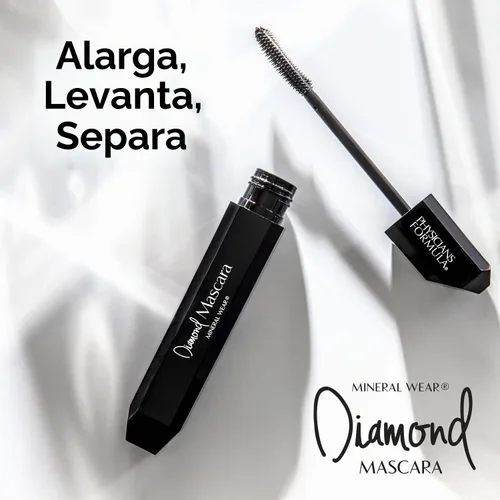 Vista 2 de Physicians Formula Mineral Wear Diamond Mascara Black Diamond 2.12 FL Oz, dermatológicamente probada, aprobada por oftahlamólogos, ojos sensibles