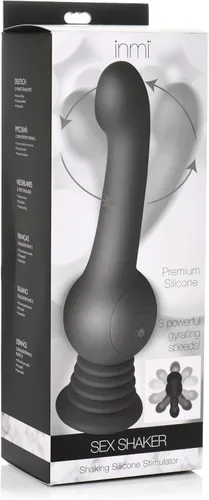 Vista 9 de INMI Sex Shaker Silicona para hombres, mujeres y parejas. Consolador giratorio recargable, impermeable y potente, 1 pieza, negro.