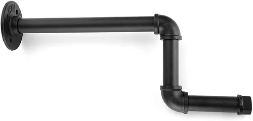 Vista 6 de Sumnacon Barra de ropa industrial de 15.3 pulgadas, perchero de hierro rústico con tornillos, resistente soporte para ropa de tubería