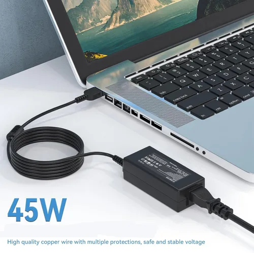 Vista 2 de Cargador para portátil de 45 W compatible con Lenovo X240 X250 T440 T450 L450 E450 Yoga 11 11S IdeaPad S21e G50 G40 Z50 Z50-70 Punta cuadrada Cable