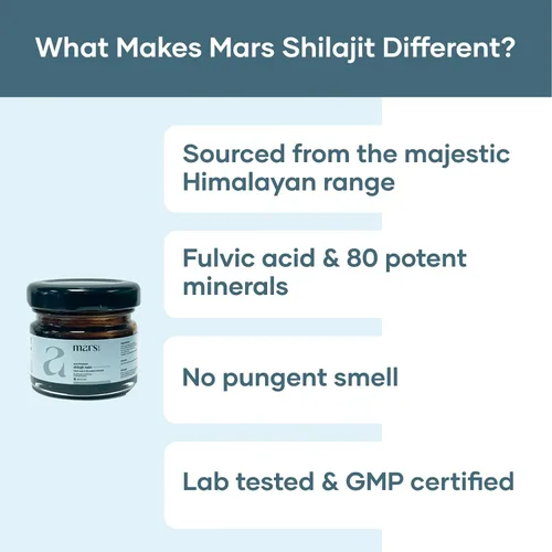 Vista 3 de mars by GHC Resina pura Shilajit del Himalaya (paquete de 3) Alimentada con ácido fúlvico Fuerza, resistencia e inmunidad Resina Shilajit pura