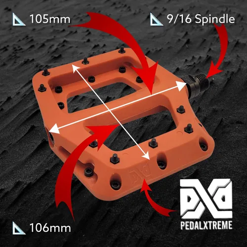 Vista 3 de PDX D10 Pedales planos anchos para bicicleta de montaña, pedales BMX, pedales compuestos para Enduro Freeride Downhill Dirt Jumper sellados agujas