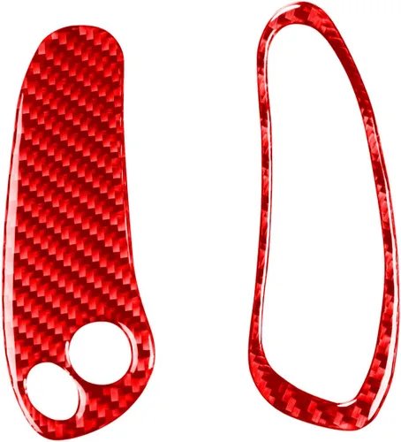 Vista 9 de 2 unids/set rojo interior del coche para Corvette C5 Accesorios tablero multifunción botón marco fibra de carbono cubierta Trim para Chevrolet