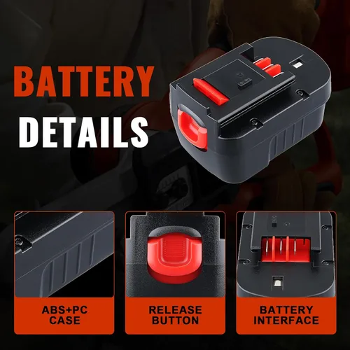 Vista 3 de Reemplazo mejorado HPB18 de 4800 mAh para batería Black and Decker de 18 V