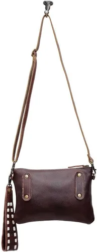Vista 5 de Bolso de hombro de cuero occidental para mujer - Bolsa de lona reciclada, Berilo Floral