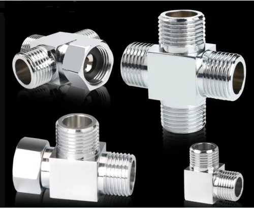 Vista 6 de Adaptador desviador de agua, 4 vías X1, conector de manguera G1/2", latón cromado, plata