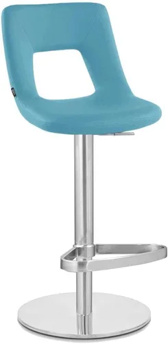 Vista 5 de ZURI Furniture Teal Jazz Taburete de bar de altura ajustable con base plana redonda