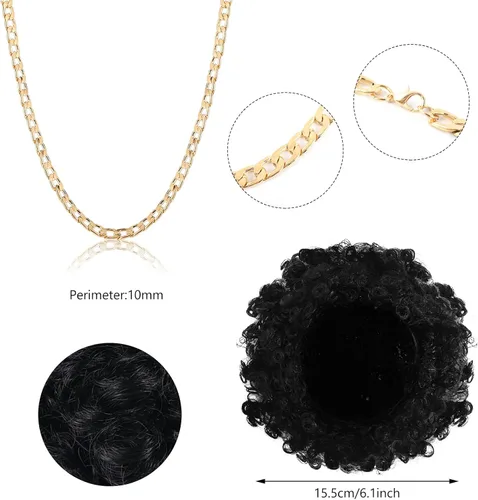 Vista 3 de JieyueJewelry 4 piezas de disfraz de discoteca de los años 70 para hombre, disfraz de discoteca con lentejuelas, camisa brillante de manga larga