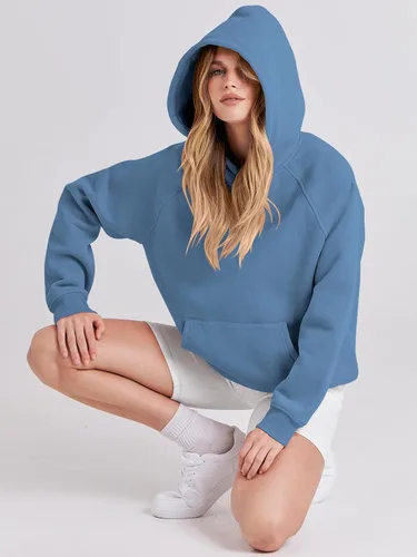 Vista 7 de ANRABESS - Sudaderas con capucha para mujer, sobre talla, de vellón de manga larga, modelo de 2024, para otoño