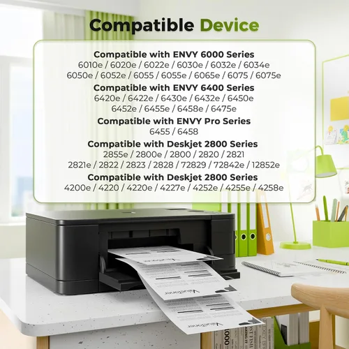 Vista 2 de 67XL Cartucho de tinta negro de repuesto para HP Ink 67 Black 67XL HP67XL HP67 Cartuchos de tinta para HP DeskJet 2855e 2827e 4227e 4255e 1255 Envy