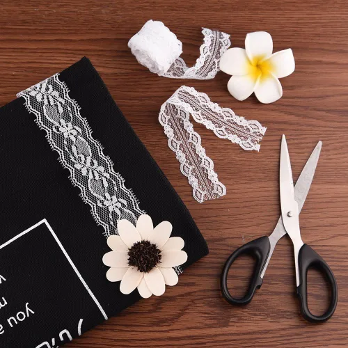 Vista 5 de FEPITO Cinta de encaje blanco de 39.6 yardas, 12 rollos de cinta de encaje surtido para coser y decoraciones festoneadas de boda nupcial