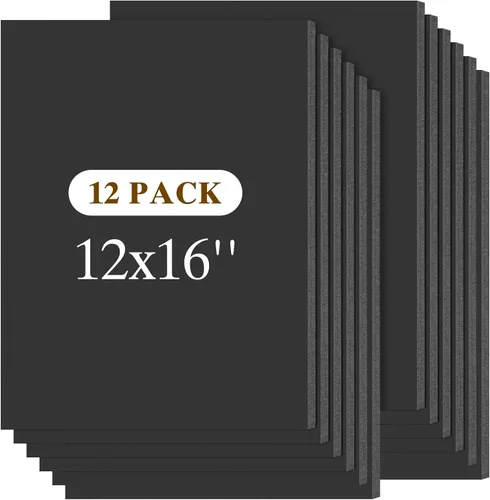 Vista 21 de Mat Board Center - Paquete de 12 tableros de espuma negra de 12 x 12 Negro