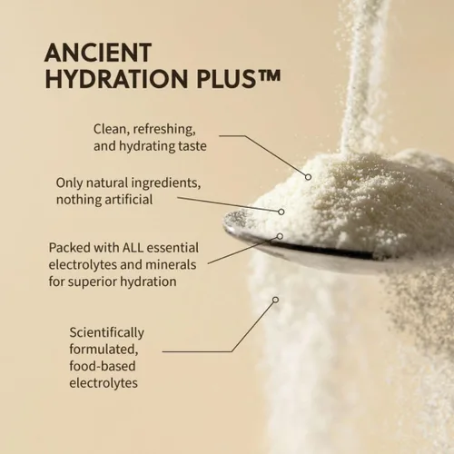 Vista 2 de Ancient Hydration Plus - Electrolitos diseñados para apoyar el ayuno Fórmula limpia a base de alimentos con agua de coco, minerales marinos