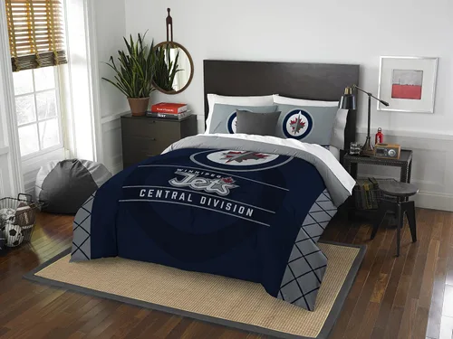 Vista 8 de Juego de edredón y funda de almohada para cama individual o matrimonial/queen, con licencia oficial de la NHL