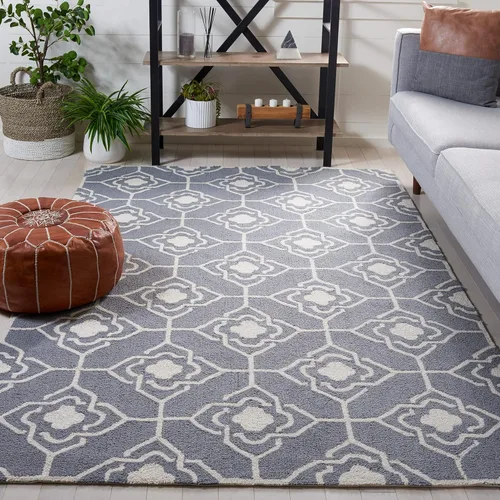 Vista 14 de SAFAVIEH Four Seasons Collection FRS233F FRS233F - Alfombra de pasillo floral con gancho a mano, 2 pies 3 pulgadas x 8 pies, color gris y dorado