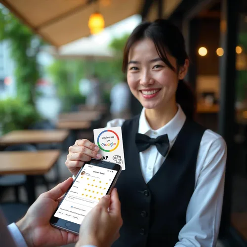 Vista 9 de Tarjeta de revisión de Google v3 de eylet Sin suscripción, grifos NFC más rápidos y código QR para compartir instantáneamente el enlace