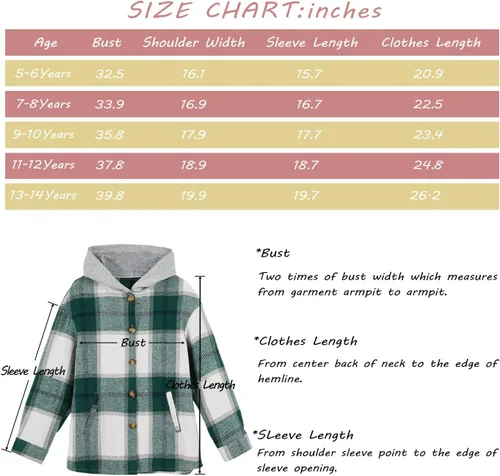 Vista 4 de Bonita chaqueta de franela con botones y bolsillos para niñas
