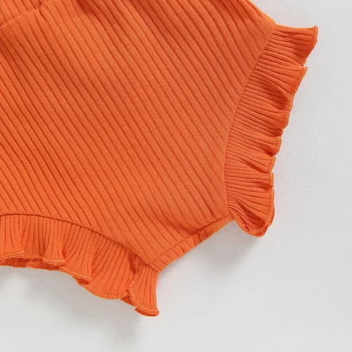 Vista 5 de Muasaaluxi Traje de Halloween para bebé recién nacida, mameluco de manga corta, pantalones cortos acanalados con diadema para Halloween