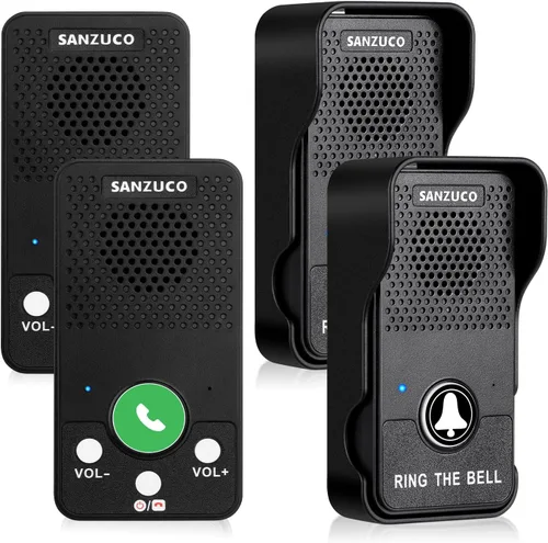 Vista 9 de Timbres para puerta, intercomunicador inalámbrico manos libres mejorado, timbre impermeable dúplex completo de 1000 pies, comunicación bidireccional