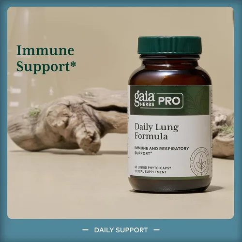 Vista 3 de GAIA HERBS PRO Fórmula diaria de pulmón, apoyo para la salud respiratoria* - Suplemento inmunológico con hoja de gordolobo, raíz de malvavisco y más