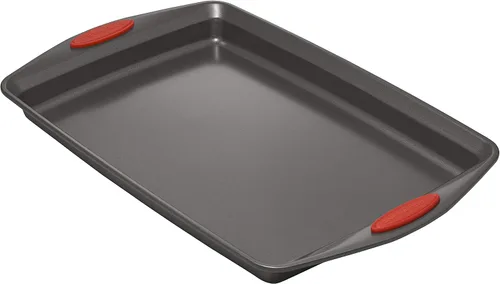 Vista 5 de Rachael Ray Utensilios antiadherentes para hornear con agarres que incluyen sartén antiadherente, bandeja para hornear, moldes para pasteles y Puños