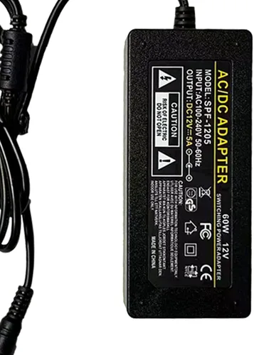 Vista 6 de Neon Sign - Adaptador de fuente de alimentación CC de 12 V, 5 A, 60 W, adaptador de corriente LED con certificación UL, transformador de 120 V CA a