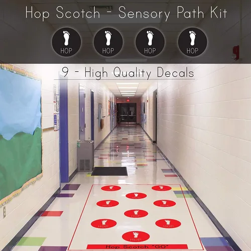 Vista 6 de Kit de camino sensorial de lujo para la escuela y el aula, con 65 calcomanías de vinilo personalizadas