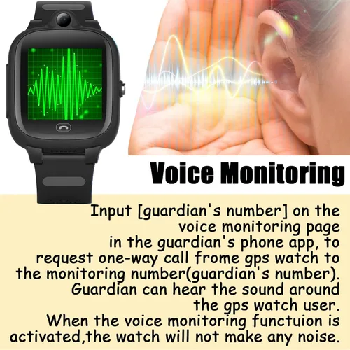Vista 5 de TEZILON Reloj inteligente GPS 4G para niños, seguimiento global en tiempo real, videollamadas y texto Geo-Fence SOS Alerta de emergencia Mensaje