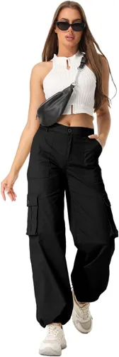 Vista 9 de Pantalones cargo para mujer, de secado rápido, informales, militares, militares, camuflaje, combate, trabajo, pantalones casuales con bolsillos