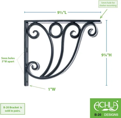 Vista 3 de Achla Designs Soportes decorativos iónicos de hierro forjado, par