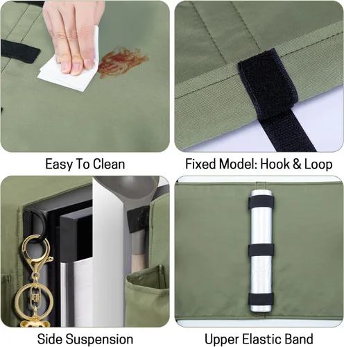 Vista 5 de SWISSELITE Mini organizador para nevera, almacenamiento sobre el refrigerador con 18 bolsillos, organizador colgante impermeable para dormitorio